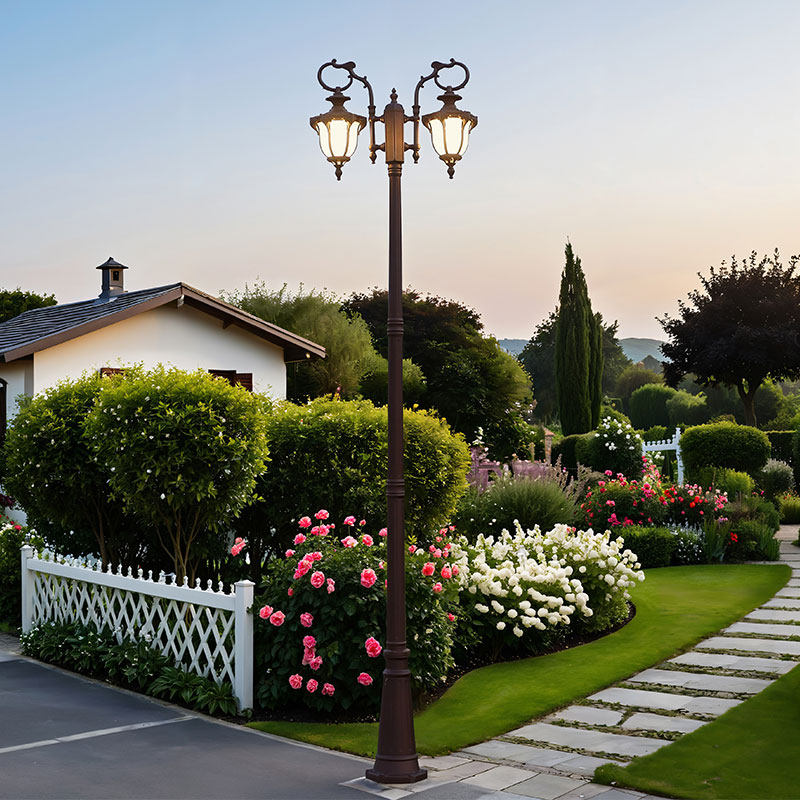 欧式路灯户外庭院灯落地led小区防水灯仿古两头别墅高杆景观复古