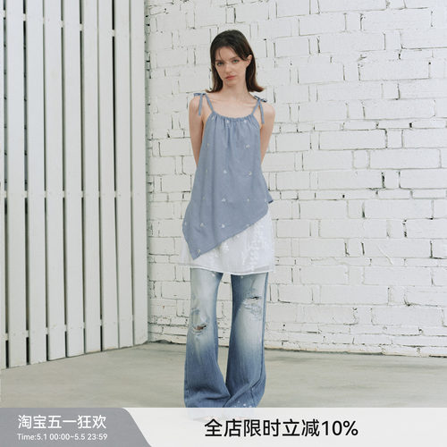 蔚蓝船舵钉珠连衣裙女