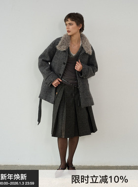 【羊毛廓形】BiLLconch立领羊毛大衣保暖外套2025秋冬新款