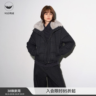 【暖绒格调】BiLLconch新鸭绒复古羽绒服羊毛混纺毛领保暖外套冬