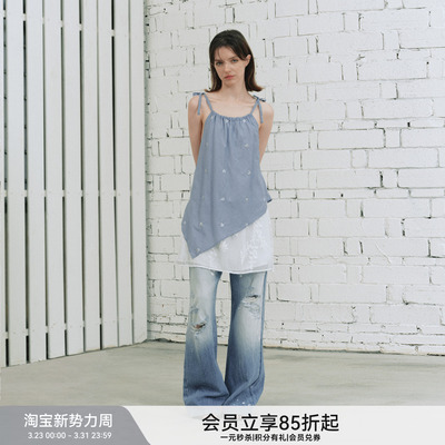 蔚蓝船舵钉珠连衣裙女