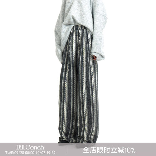 BiLLconch条纹休闲裤慵懒风