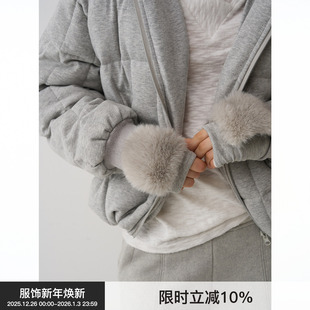 饰手套弹力保暖半指手套女 BiLLconch提花肌理毛毛装 初雪织绒