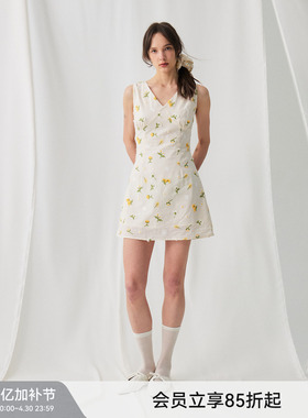 【立体绣花】BiLLconchV领收腰小花连衣裙夏日度假风