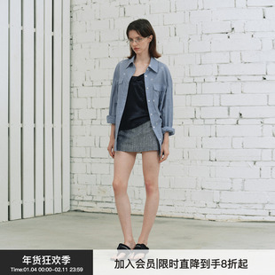 【锚定自由】BiLLconch蔚蓝船舵钉珠衬衫春夏蓝白格子防晒上衣