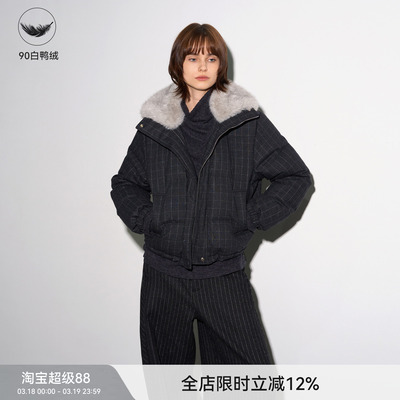 【暖绒格调】BiLLconch新鸭绒复古羽绒服羊毛混纺毛领保暖外套冬