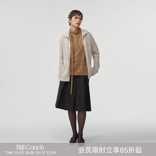 【肌理彩纱】BiLLconch立体彩纱纹理感毛衣两穿休闲外套上衣秋冬