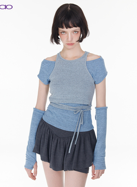 【芭蕾风少女】 NOCAO PROJECT原创叠穿背心高腰吊带裙裤配饰套装