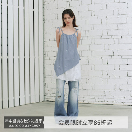 蔚蓝船舵钉珠连衣裙女
