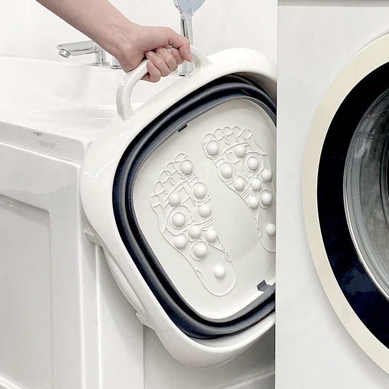 日本折叠泡脚桶塑料洗脚盆伸缩旅行便携式按摩洗脚神器家用足浴盆