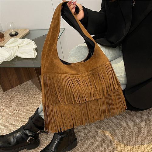 复古流苏托特包女2025新款