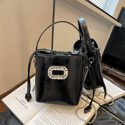 左杏水桶包闪钻装饰退货无忧