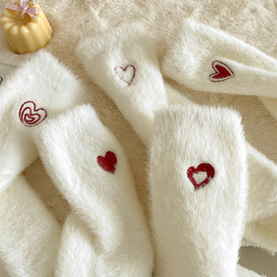 【5双装】冬季搭配鞋带加绒加厚保暖袜过冬居家睡眠袜