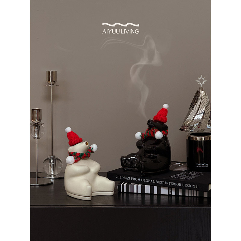 北极熊造型桌面香薰摆件线香底座
