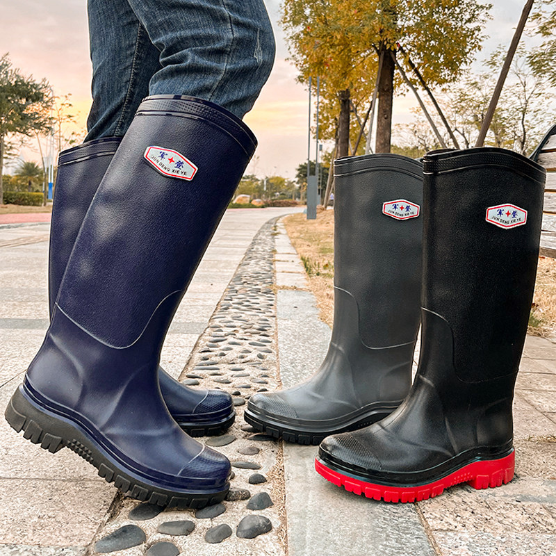 军登四季防蛇牛筋特高雨靴