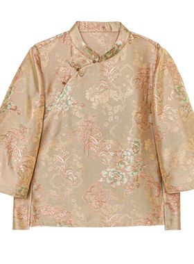 【晚凝】新中式桑蚕丝浮光罗立领上衣时尚中国风气质休闲C515188