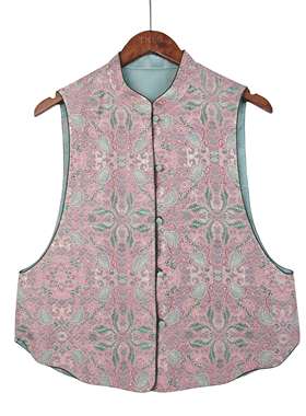 【和苑】桑蚕丝新中式中国风日常女士复古宋锦马甲国风无袖 51180