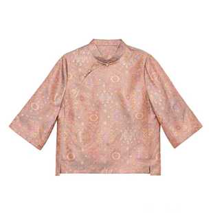 【予汐】新中式蜀锦罗桑蚕丝宝相花立领上衣国风气质女装25217