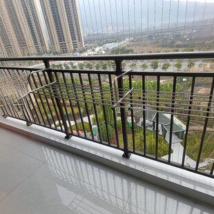 窗外晾衣架阳台晾晒神器窗户高层室外伸缩晒鞋架防盗窗台置物挂架
