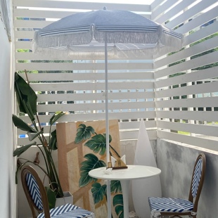 网红法式咖啡厅复古遮阳伞酒店户外桌椅露天民宿阳台庭院单人伞