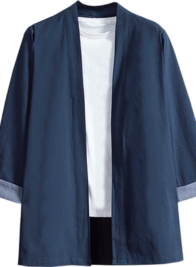 秋季对襟道袍改良汉服禅服棉麻