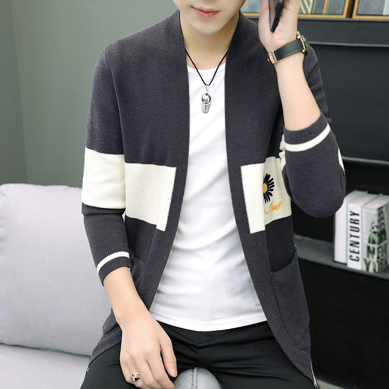 Men's autumn sweater cardigan fashion sweater knitted long sleeves