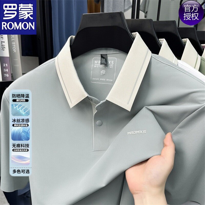 罗蒙夏季新款短袖休闲POLO衫男