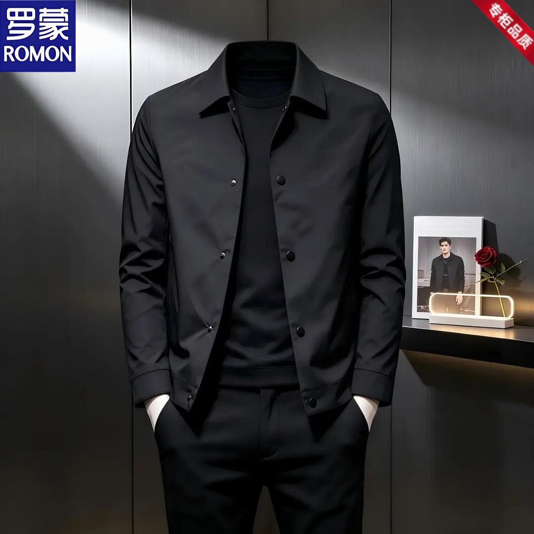 罗蒙男时尚秋季新款商务行政夹克