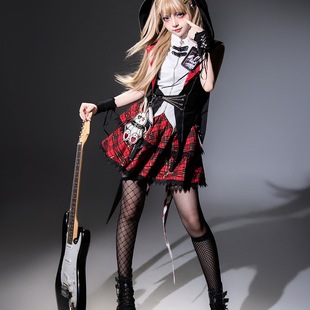 摇滚兔子lolita暗黑亚文化朋克风辣妹上衣半裙打歌服套装 原创正版