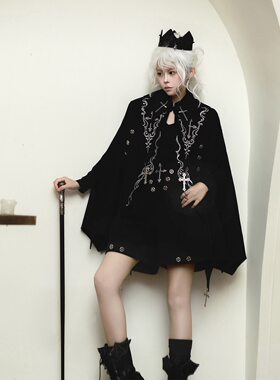 永夜降临暗黑哥特风斗篷Lolita外套短裤套中性风正太王子装洛丽塔