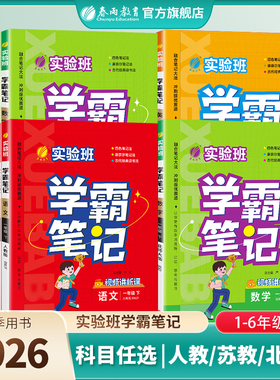 2026春新版实验班笔记一二三四五六年级上下册语文笔记数学笔记英语笔记人教任选语文RJ英语PEP版重难点学霸笔记拓展官方旗舰店