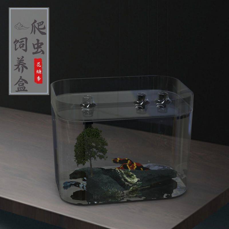 花螗季宠物蛇饲养盒守宫爬虫角蛙饲养箱塑料乌龟饲养缸蜥蜴人渣盒