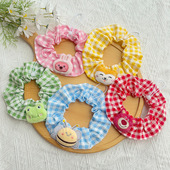 25夏款 大型犬项圈围脖可爱狗狗口水巾猫咪围兜可调节格子金毛柴犬