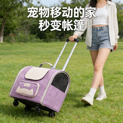 YBtoopet悦佰兔猫包外出手提包便携包扩展宠物包透气猫咪笼狗背包