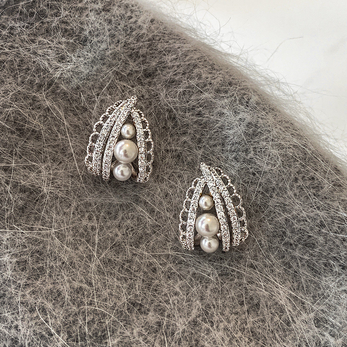 925纯银法式蕾丝珍珠耳钉女2025新款爆款高级感轻奢气质耳环耳饰,饰品/流行首饰/时尚饰品新,耳钉,淘宝优惠券,粉丝福利购,淘宝优惠卷