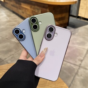 鼠尾草绿磨砂电镀苹果17Air透明简约17promax高级感边框散热防摔硬套 适用于iPhone17手机壳新款 真机实拍