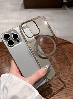 云寅适用于iPhone17pro手机壳新款钛金属原色17e轻薄透明苹果16plus无线磁吸14promax全包15简约高级12防摔11