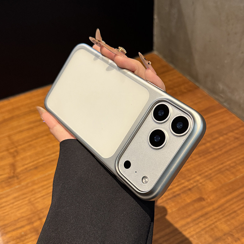 新款银色适用于iPhone17promax手机壳高透苹果17轻薄散热电镀全包防摔磨砂边框创意简约小众高级感硬套