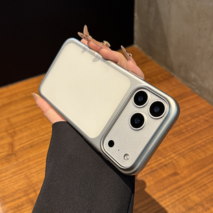 新款银色适用于iPhone17promax手机壳高透苹果17轻薄散热电镀全包防摔磨砂边框创意简约小众高级感硬套