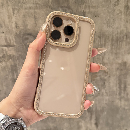 适用于苹果16promax闪钻边框硬壳