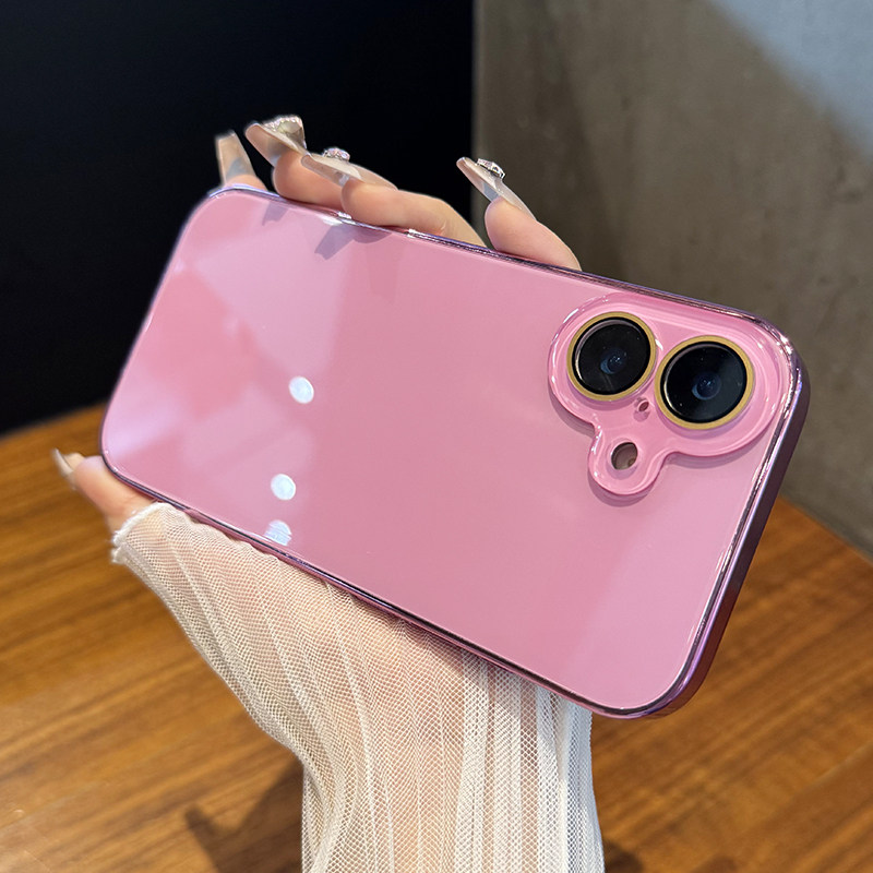 【原机芭比粉】适用于iPhone16手机壳电镀镜面玻璃新款苹果16promax手机壳全包17细圈无线磁吸15防摔14硬套13,3C数码配件,手机保护套/壳,淘宝优惠券,粉丝福利购,淘宝优惠卷