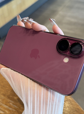 适用于iPhone16plus手机壳新款轻薄苹果17promax透黑15带镜头膜14轻薄手感plus高级感防摔13硬12