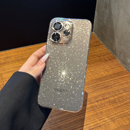 实物超闪！适用于OPPOReno15手机壳新款findx9轻薄透明细闪x8ultra全包镜头Reno14硬套防摔x7女款Reno13时尚