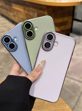 【真机实拍】适用于iPhone17手机壳新款鼠尾草绿磨砂电镀苹果17Air透明简约17promax高级感边框散热防摔硬套