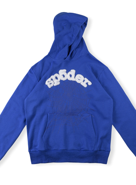 Young Thug 星同款SP5der 555555 蓝色情侣男女 PANTS 帽衫长裤套