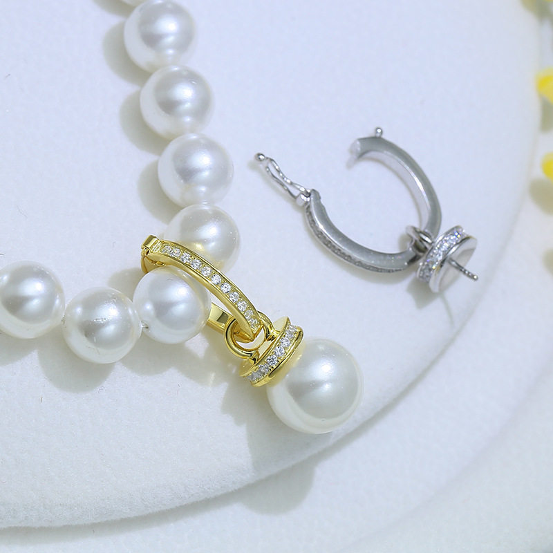 diy纯银可打开珍珠两用吊坠扣