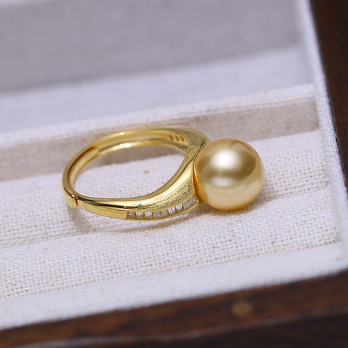 DIY配件 S925纯银精工大气珍珠戒指空托 手工指环戒托半成品10-12