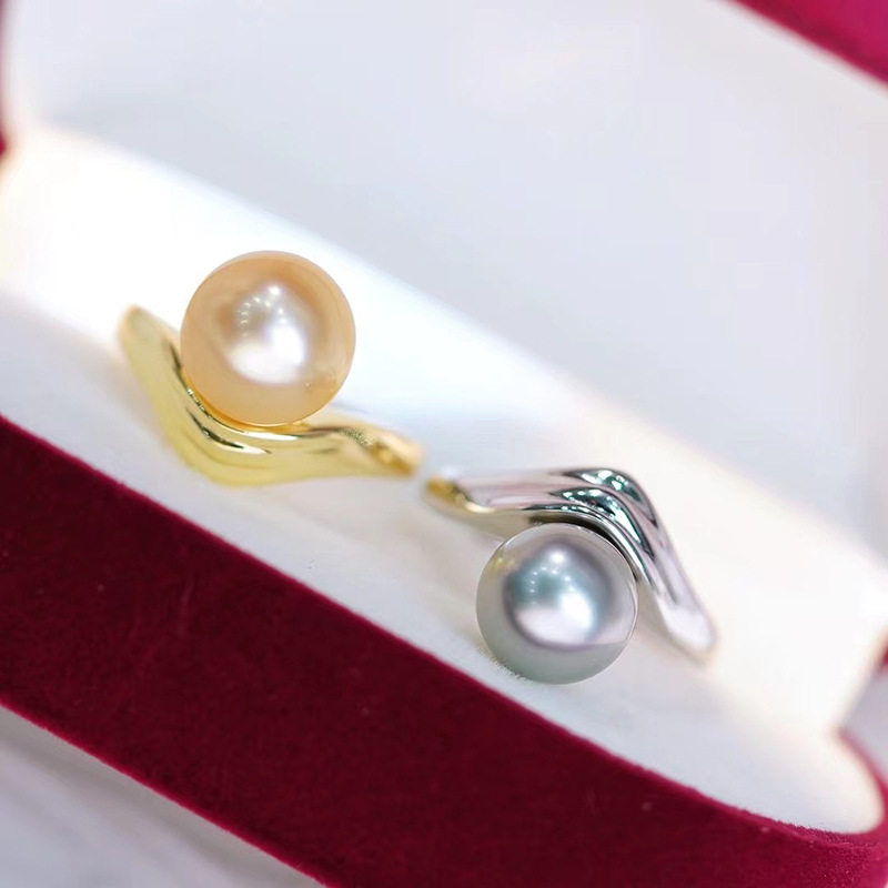 diy珍珠配件戒指空托指圈开口