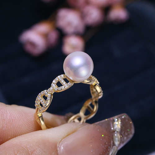 DIY配件S925纯银珍珠戒指空托