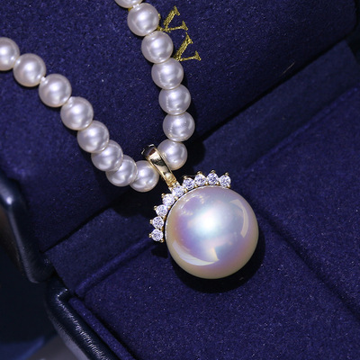 DIY配件S925纯银珍珠吊坠空托